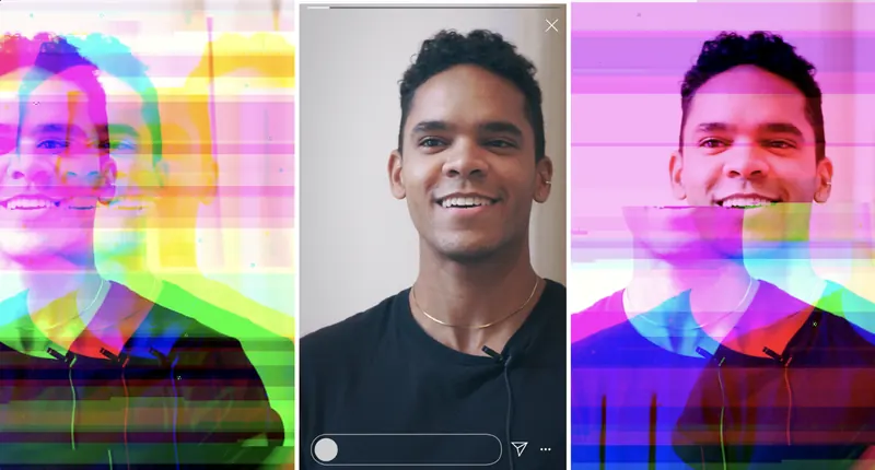 Alex Bartner, in stills from their social media video featured in the film.