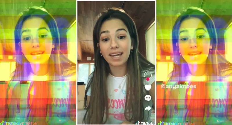 Anya Ciarniello, in stills from their social media video featured in the film.