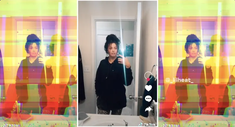 Kenzie Carter, in stills from their social media video featured in the film.